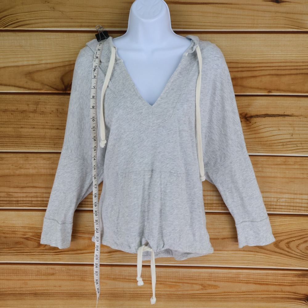 American Eagle Outfitters Sweatshirt‎ Hooded Womens M Gray Heathered 100% Cotton - Picture 3 of 7